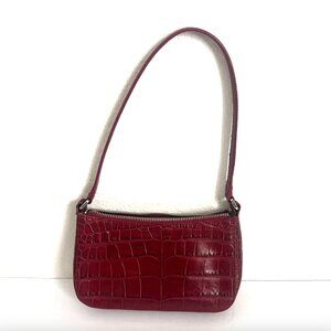 Vintage Monsac Original Y2K 90s Mini Croc Embossed Shoulder Bag Purse Red